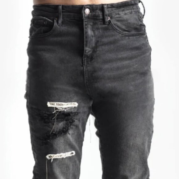 Val Kristopher Message Denim Jeans Faded Black Size 30 Waist